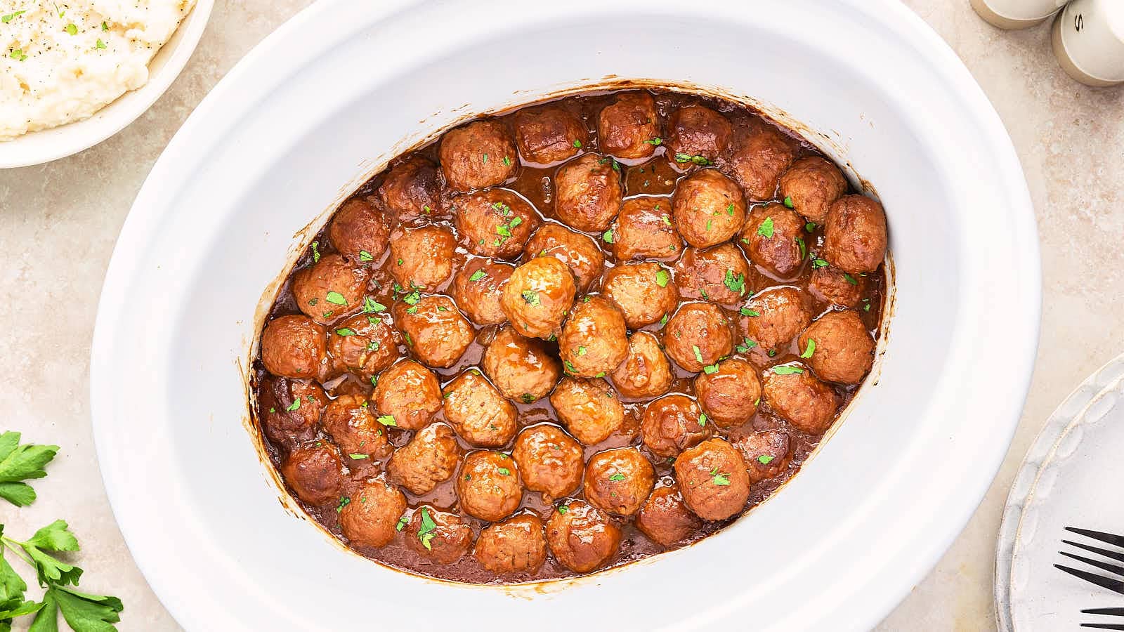 Crockpot Meatballs and Gravy recipe by Cheerful Cook.