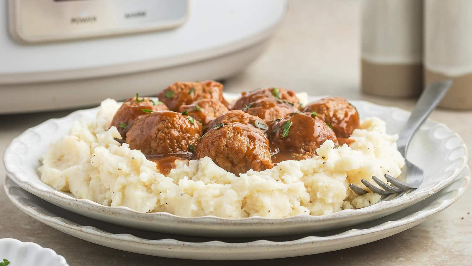 Crockpot Meatballs and Gravy recipe by Cheerful Cook.