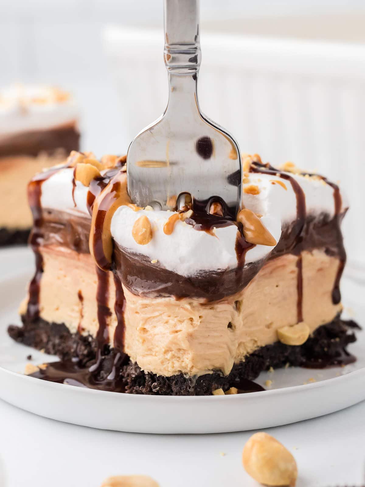 No-Bake Peanut Butter Lasagna recipe by Cheerful Cook.