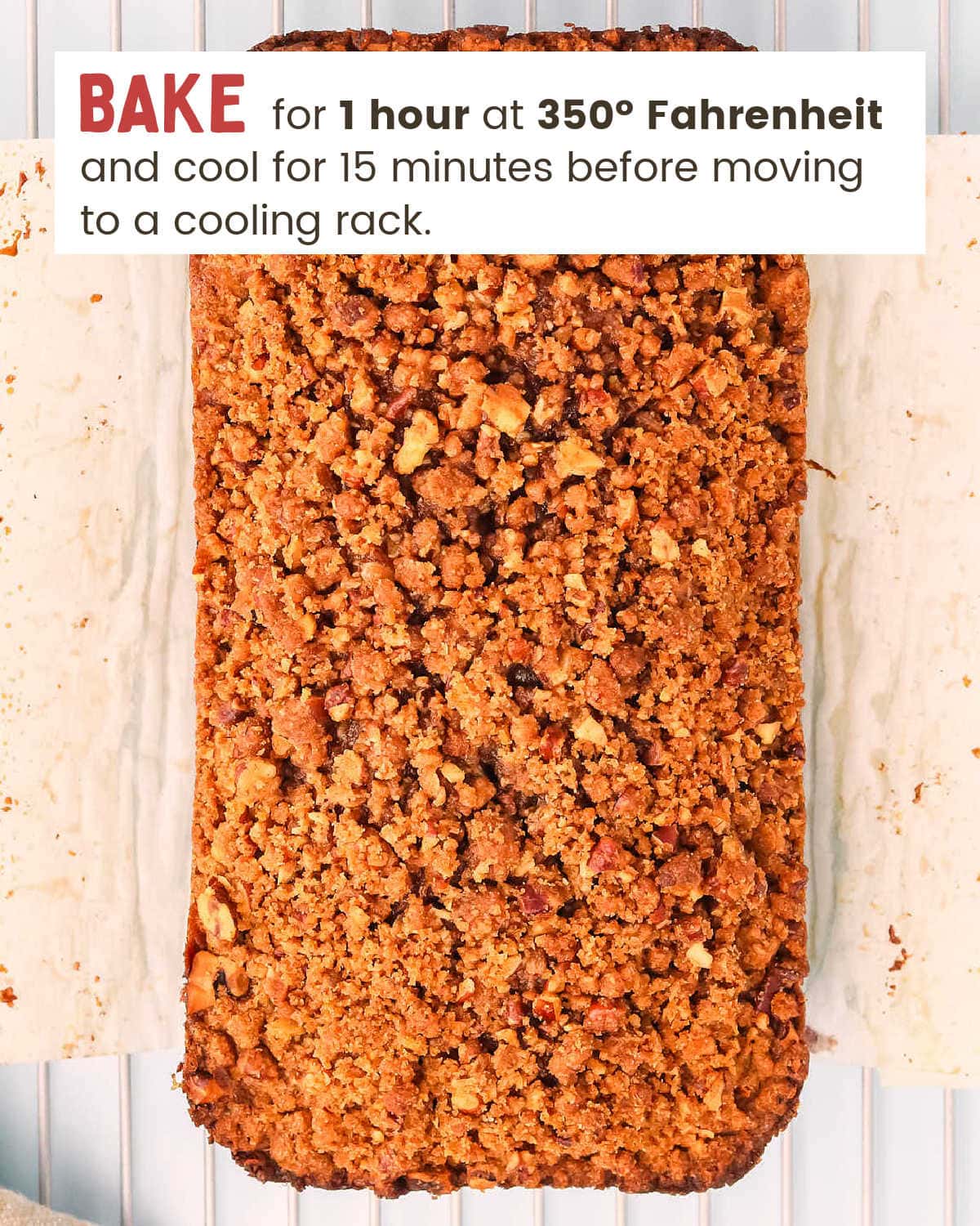 Bake and cool before slicing.
