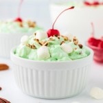 Watergate Salad recipe in a white bowl.