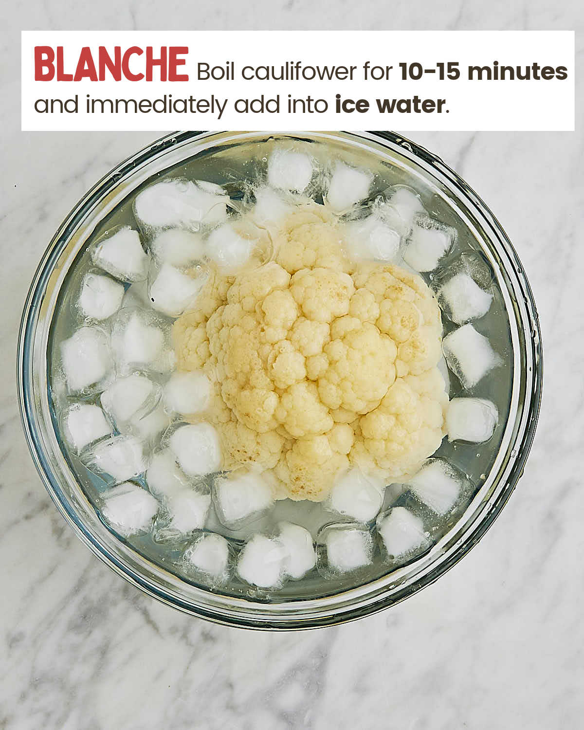 Placing the boiling in Whole Roasted Cauliflower. 