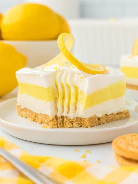 Lemon Lush on a white plate.