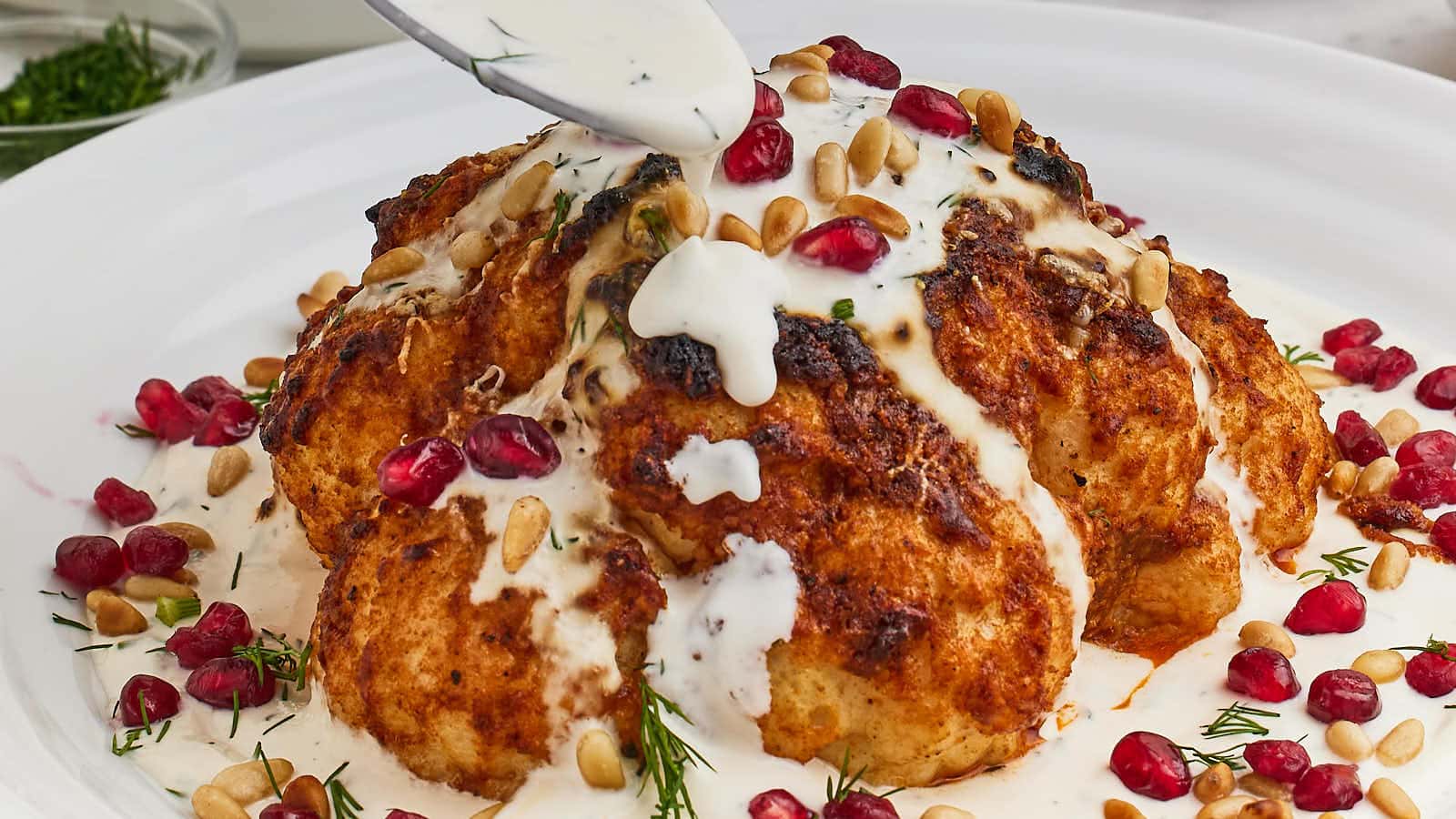 Whole Roasted Cauliflower recipe by Cheerful Cook.