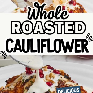 Whole Roasted Cauliflower recipe by Cheerful Cook.