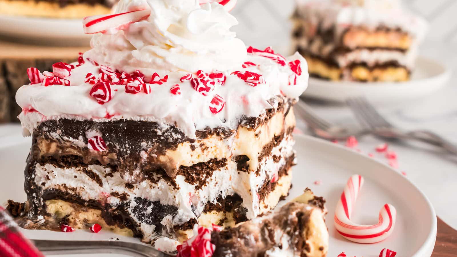 Christmas Icebox Cake recipe by Cheerful Cook.