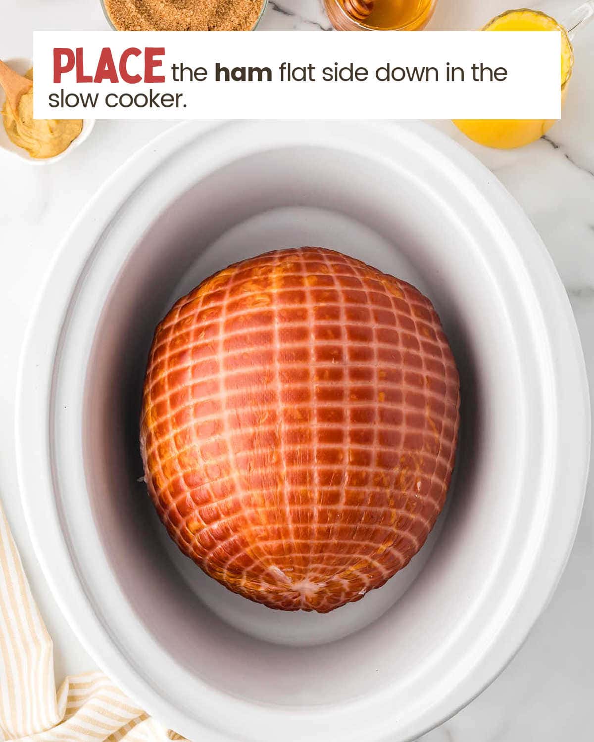 Ham in a crockpot. 