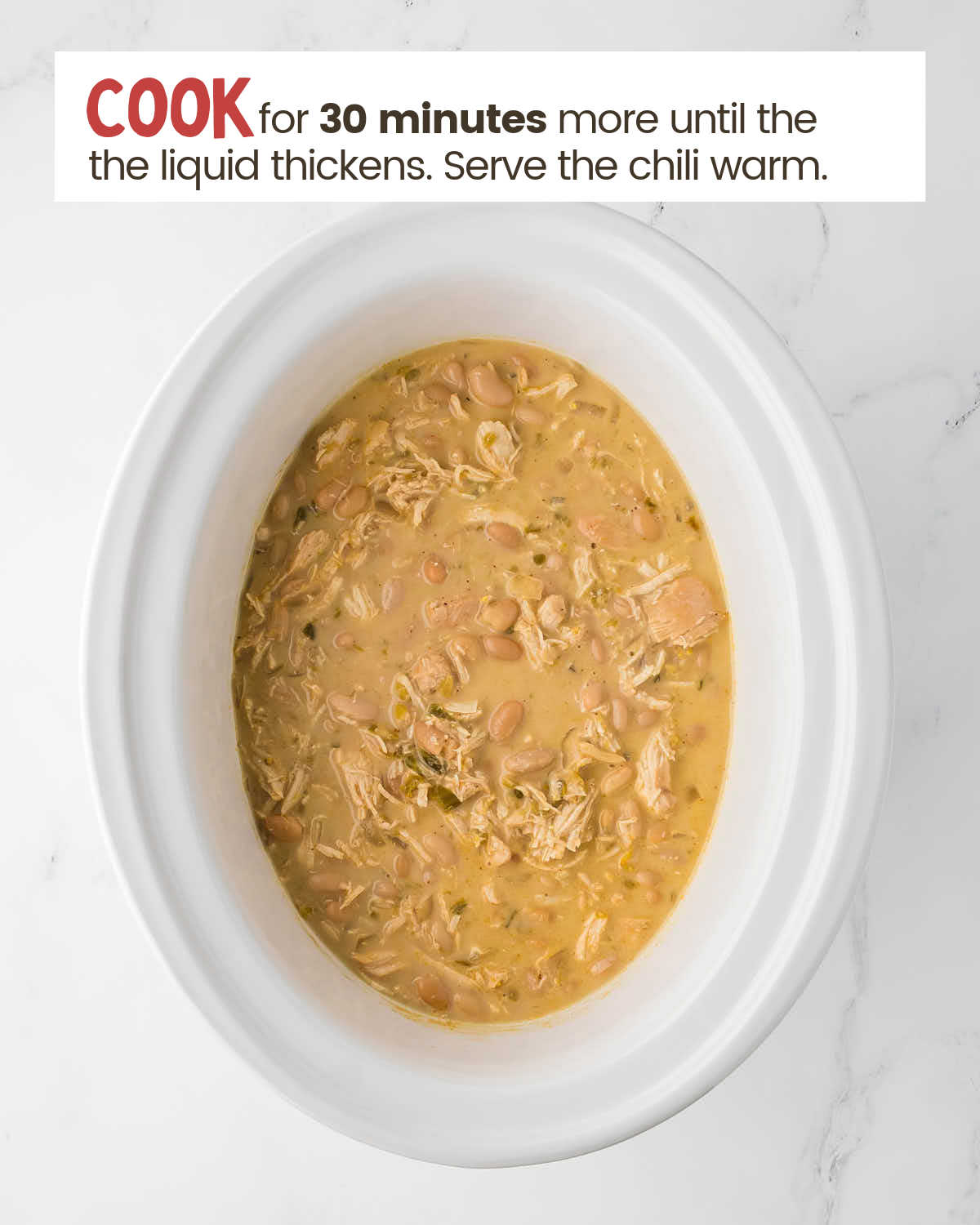 White Chicken Chili in a slow cooker.