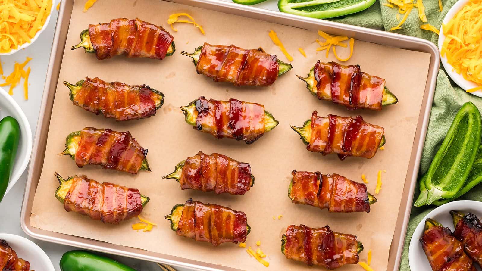 Bacon Wrapped Jalapeno Poppers recipe by Cheerful Cook.