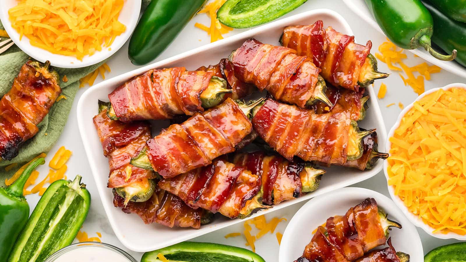 Bacon Wrapped Jalapeno Poppers recipe by Cheerful Cook.