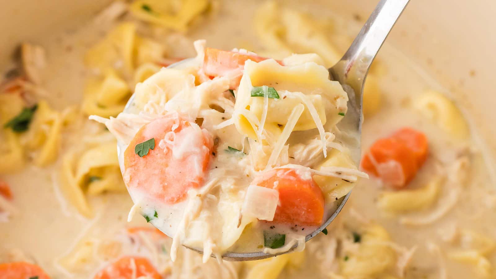 Chicken Tortellini Soup recipe by Cheerful Cook.