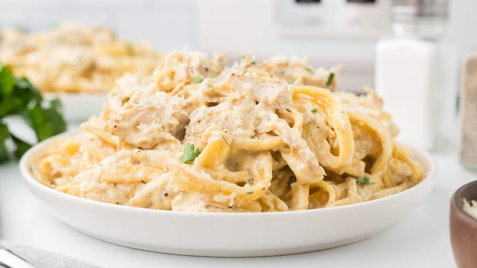 Crockpot Chicken Alfredo recipe by Cheerful Cook.