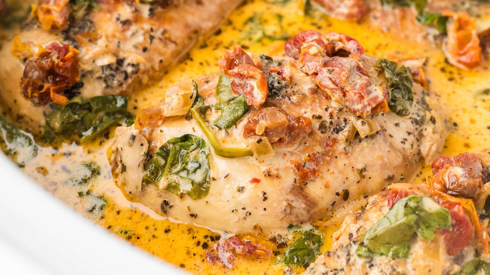 Crockpot Tuscan Chicken recipe by Cheerful Cook.