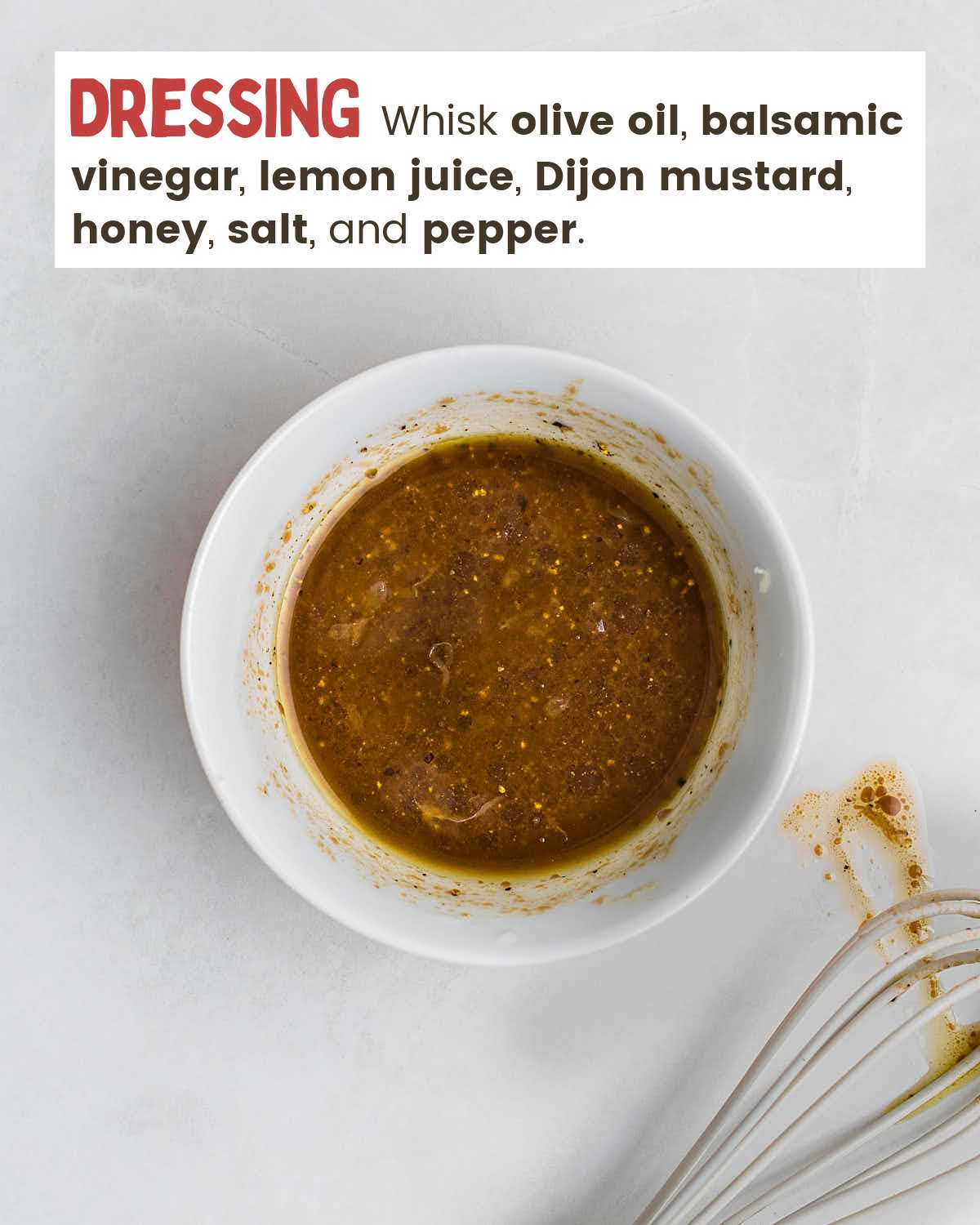 Homemade dressing in a bowl.