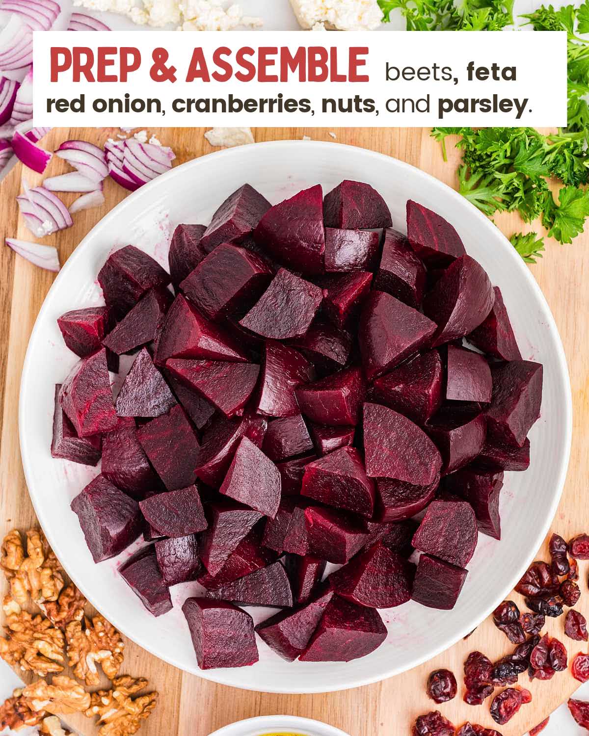 Cooked beet wedges on a platter.