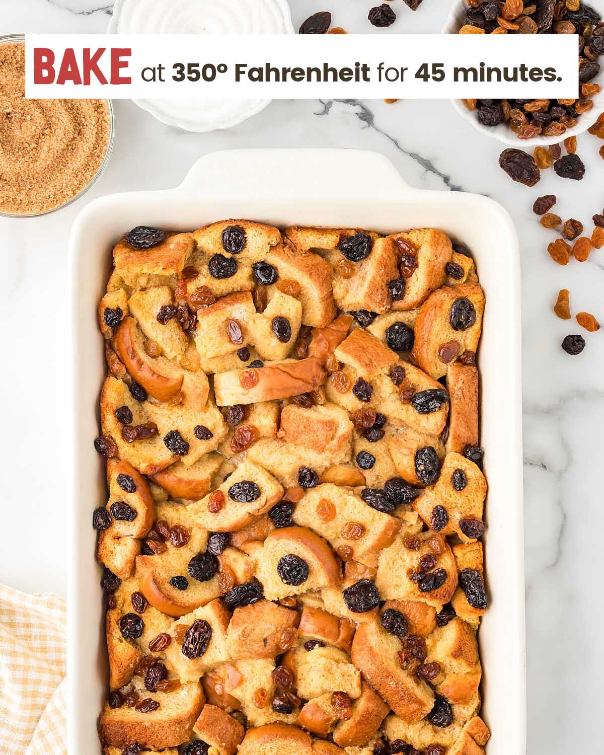Baked bread pudding.