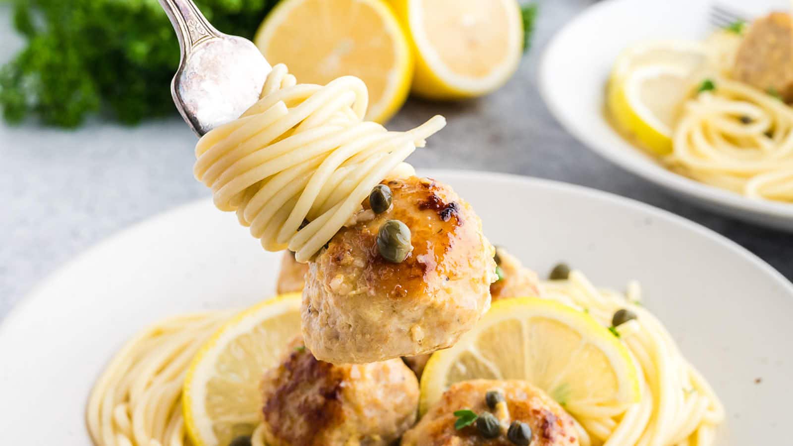 Chicken Piccata Meatballs recipe by Cheerful Cook.
