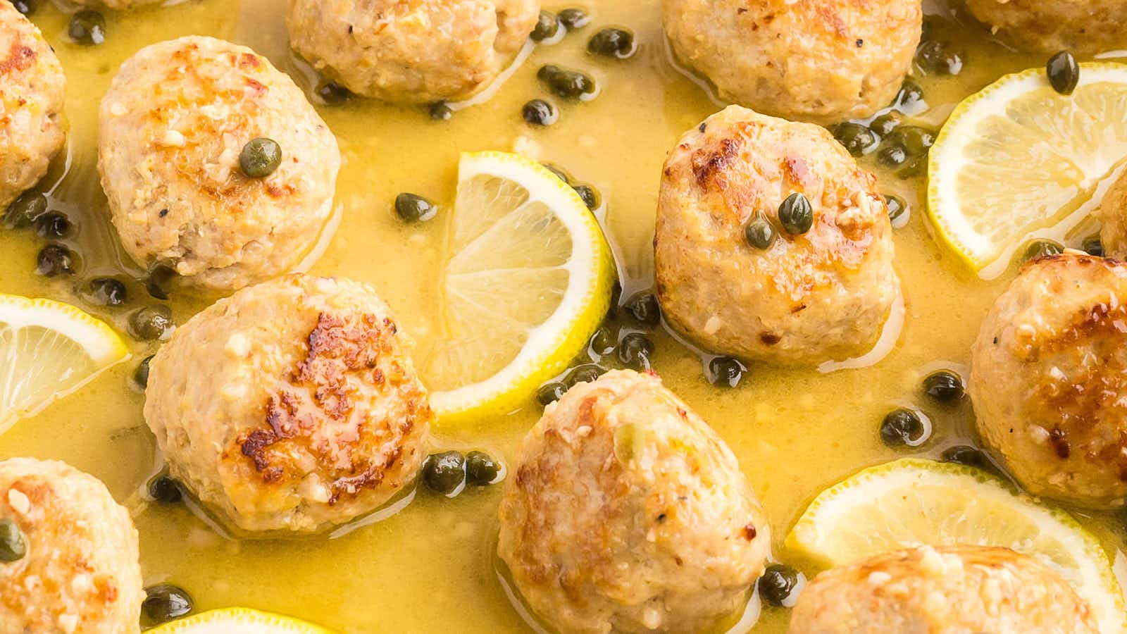 Chicken Piccata Meatballs recipe by Cheerful Cook.