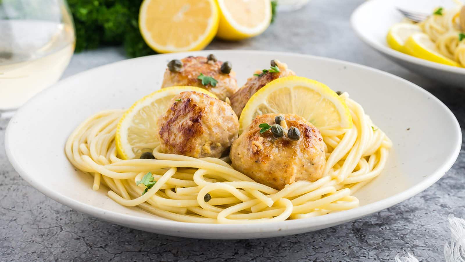 Chicken Piccata Meatballs recipe by Cheerful Cook.