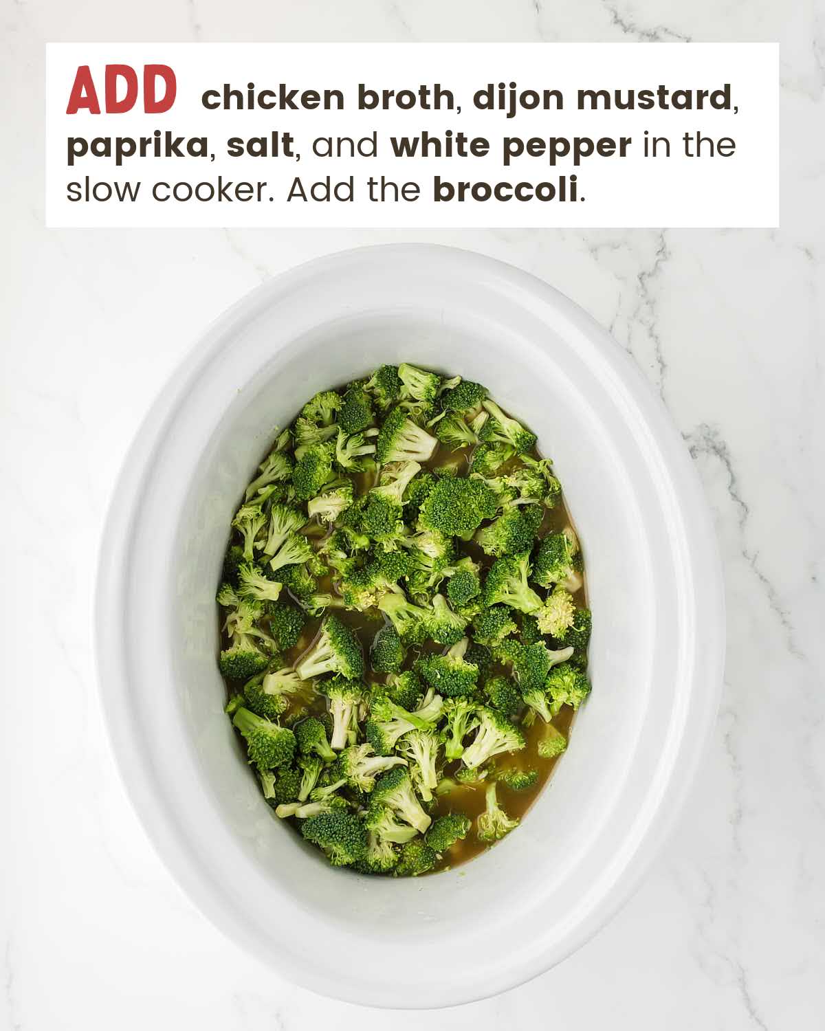 Broccoli in a slower cooker.