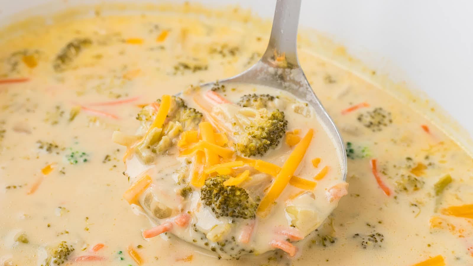 Crockpot Broccoli and Cheddar Soup recipe by Cheerful Cook.