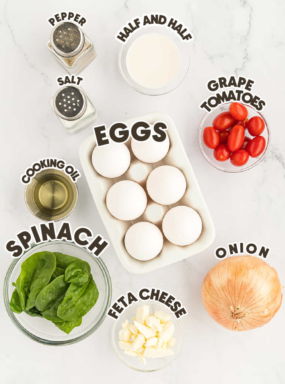 Ingredients needed to make a Frittata.