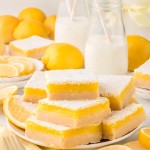 A plate of Lemon Bars on white plate.