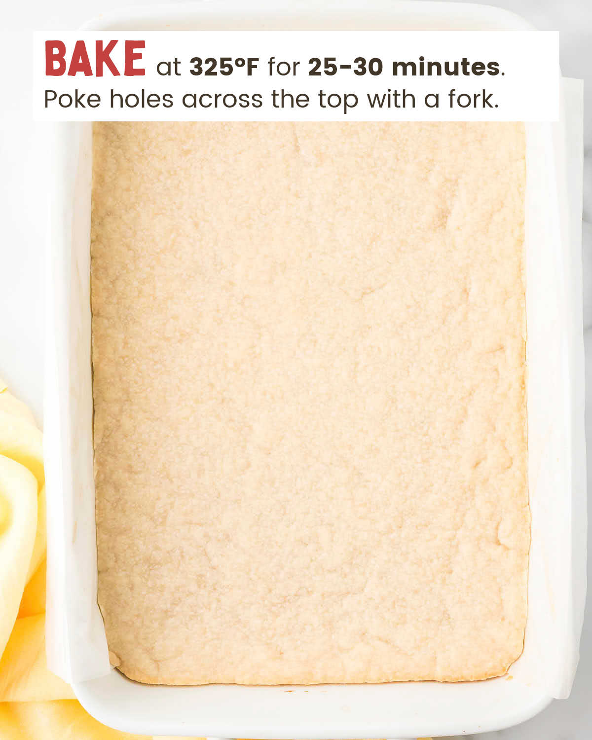 Baked crust in a baking dish.