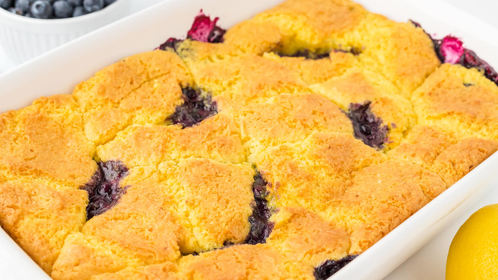 Lemon Blueberry Dump Cake recipe by Cheerful Cook.