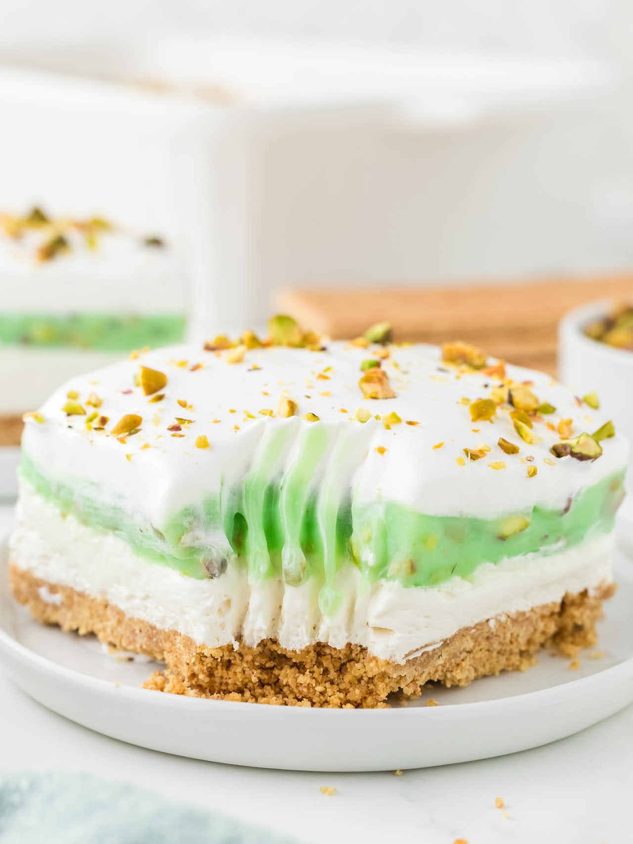 A layered Pistachio Lush dessert. 