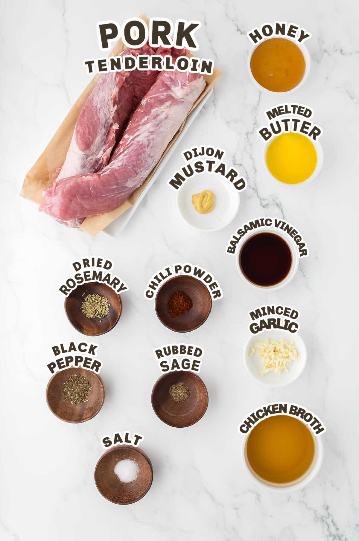 Ingredients needed to make a Slow cooker Pork Tenderloin.