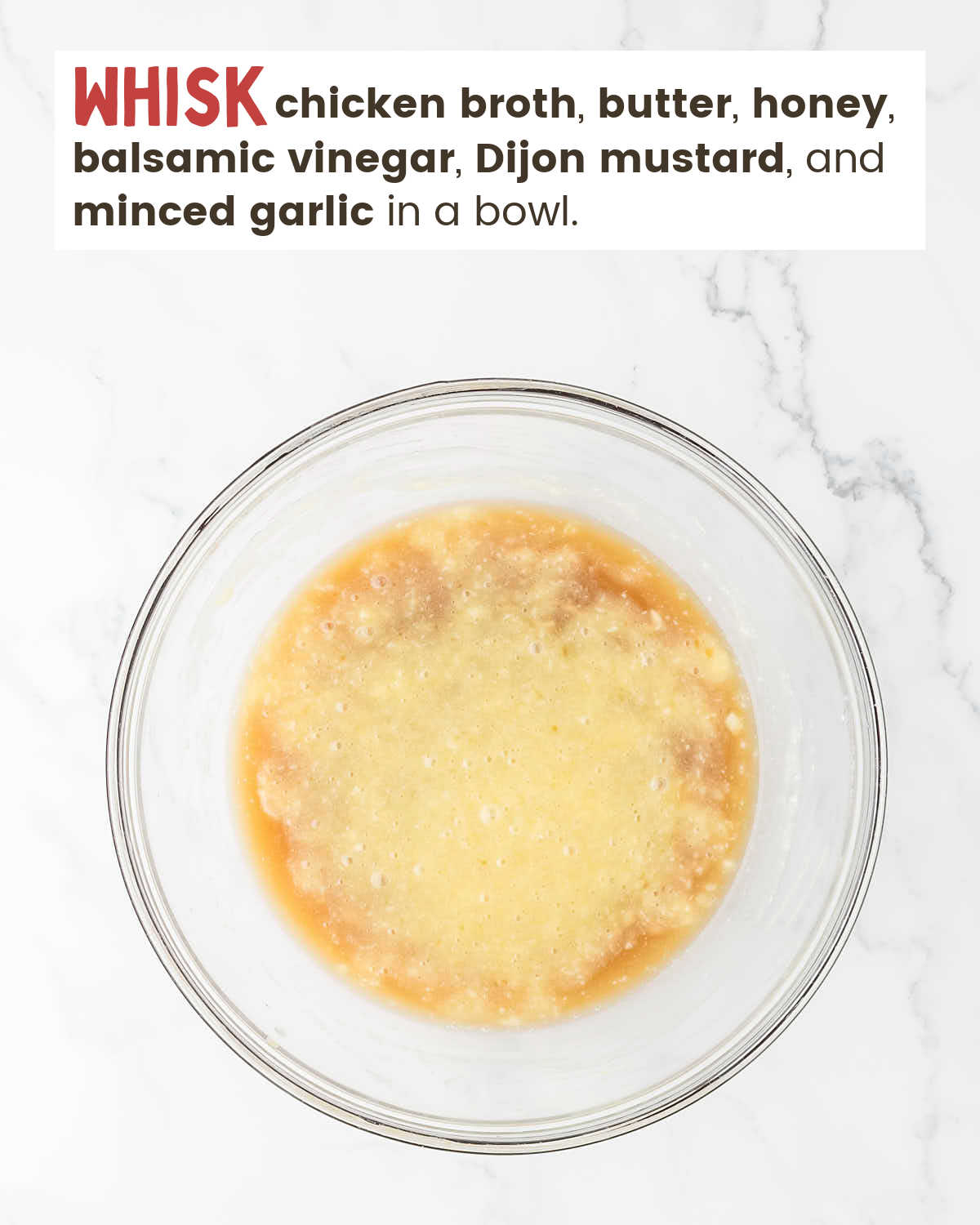 Chicken broth sauce mixture in a bowl.