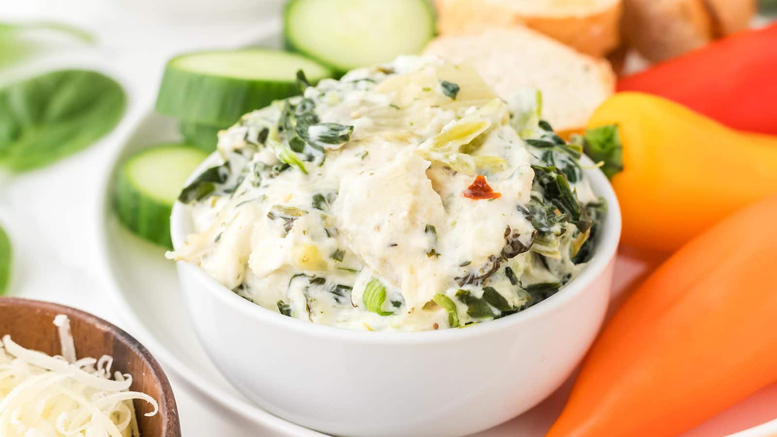 Slow Cooker Spinach Artichoke Dip recipe by Cheerful Cook.