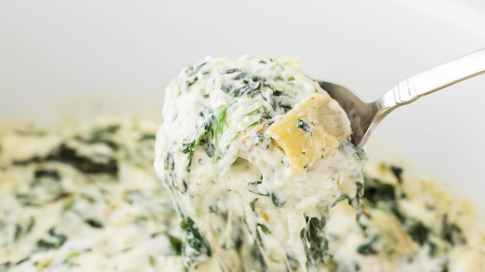 Slow Cooker Spinach Artichoke Dip recipe by Cheerful Cook.