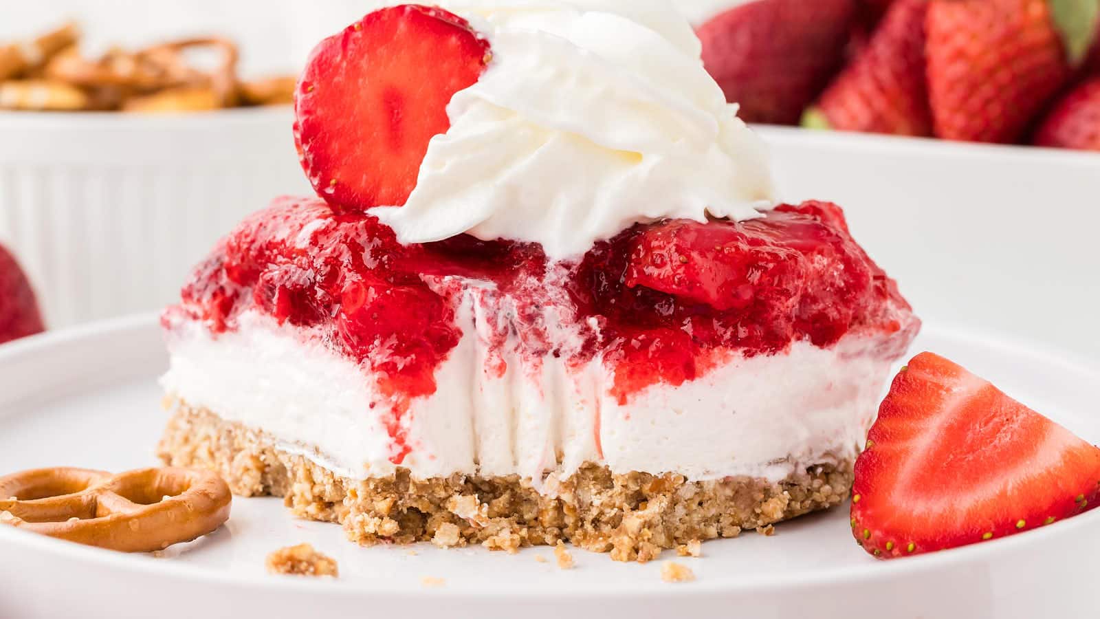 Strawberry Pretzel Salad recipe by Cheerful Cook.