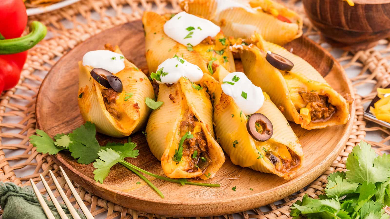 Taco Stuffed Shells recipe by Cheerful Cook.
