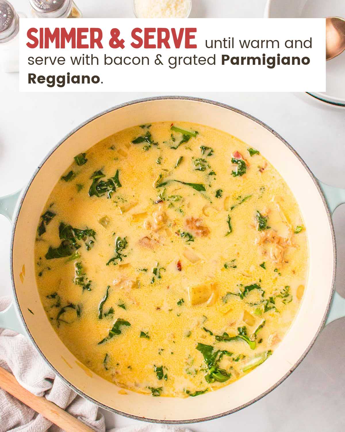 Zuppa Toscana in a pot.