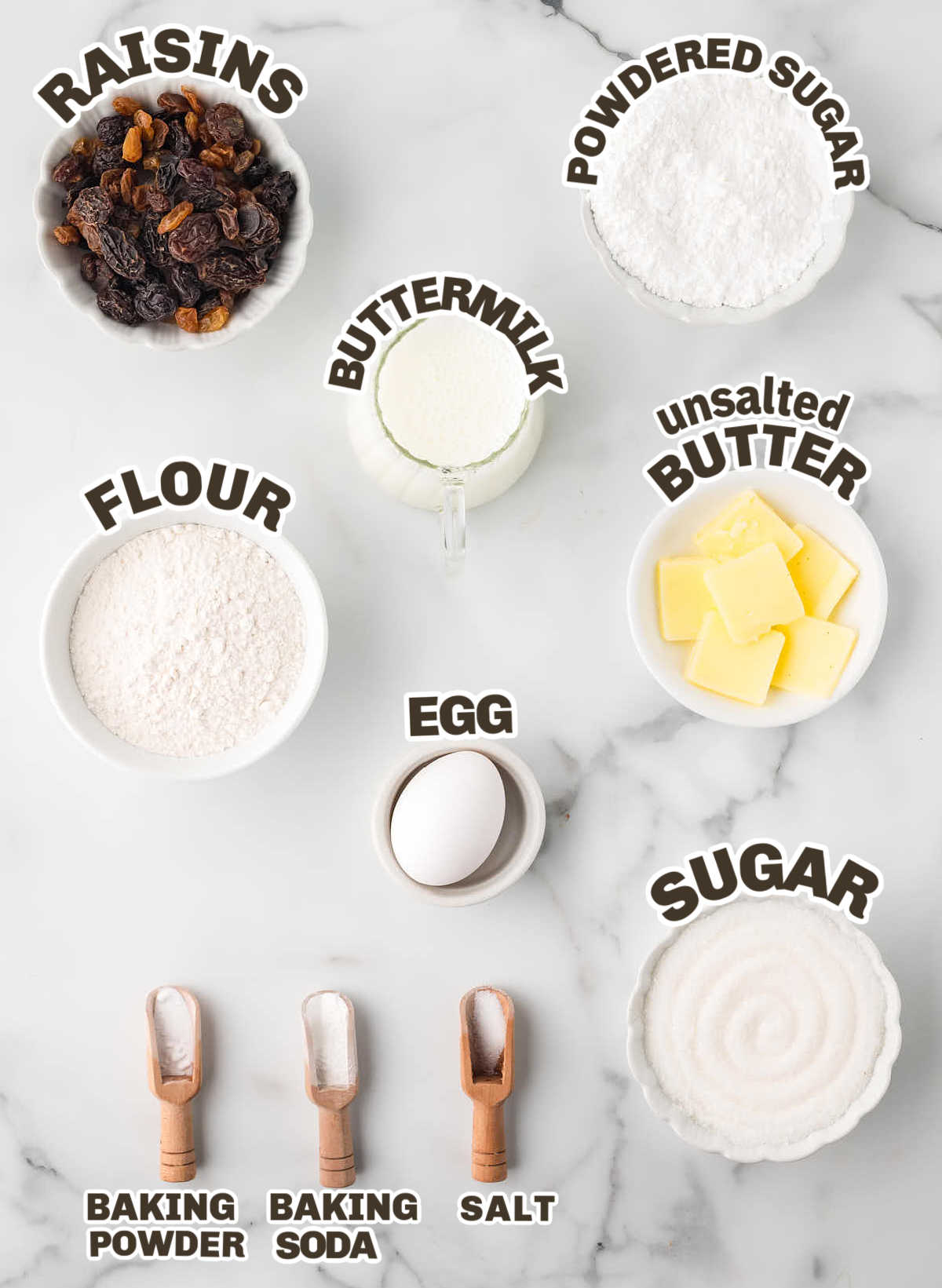 Ingredients needed to make an Irish Soda Bread