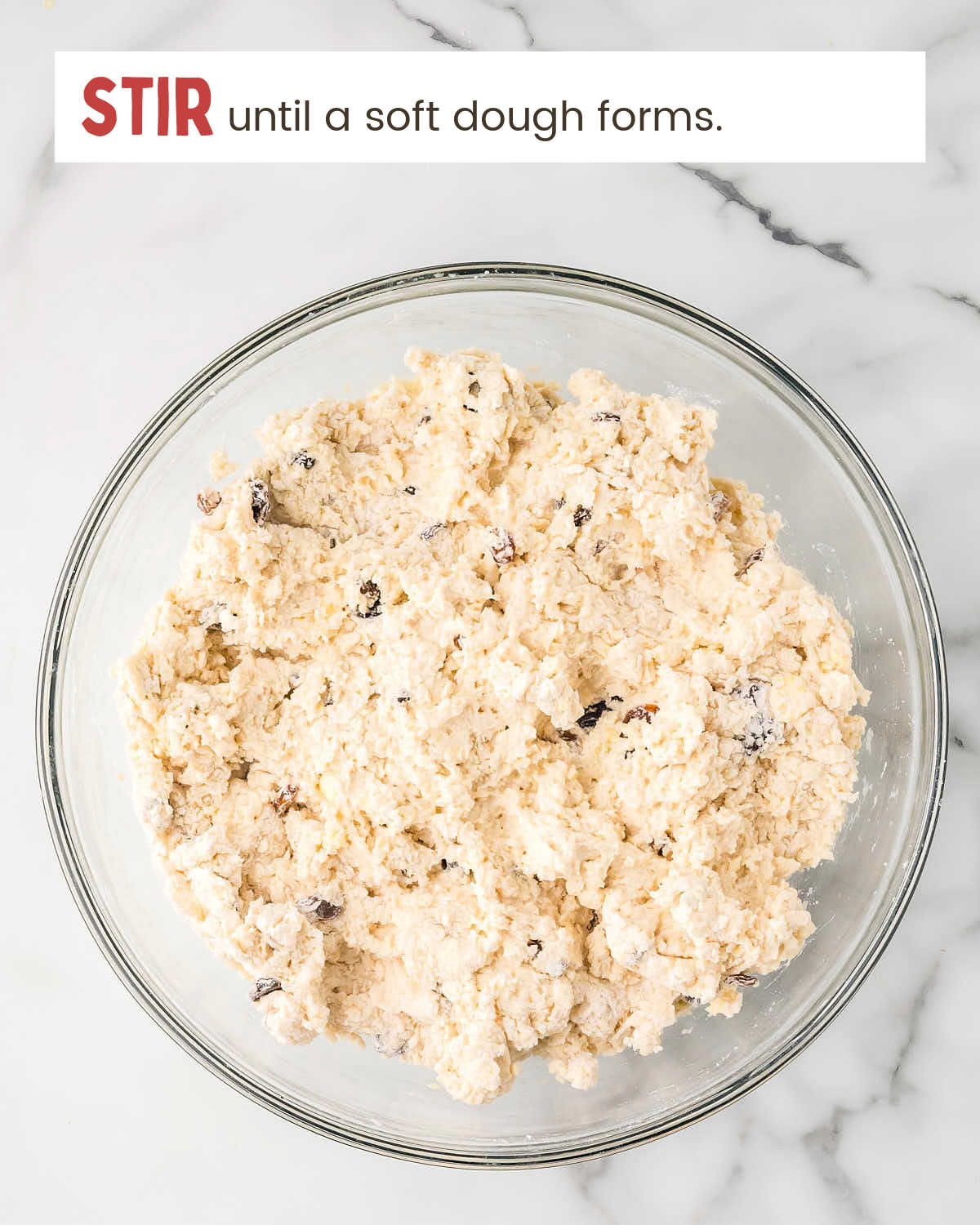 Irish soda bread dough in a bowl.