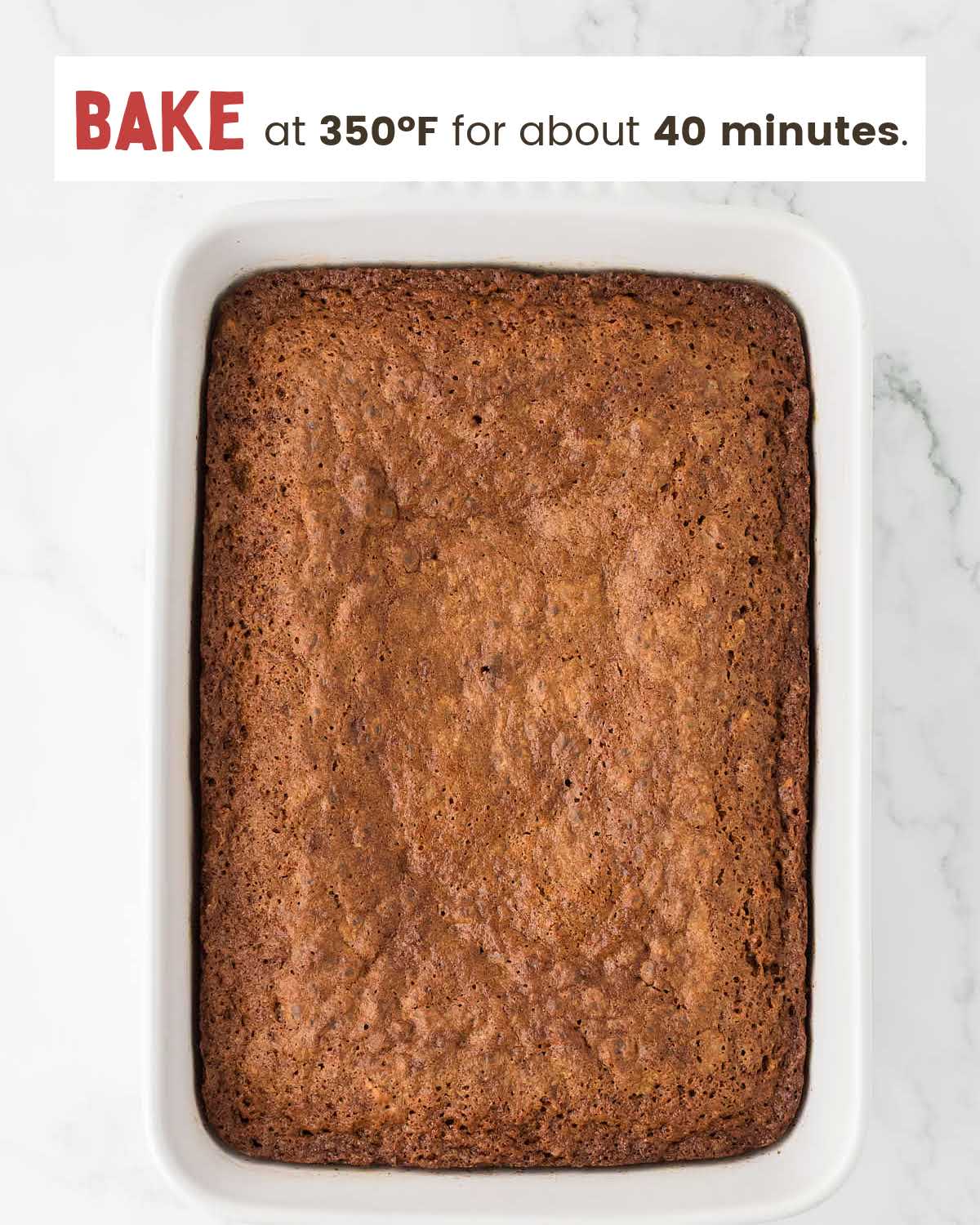 Baked Carrot cake in a baking dish.