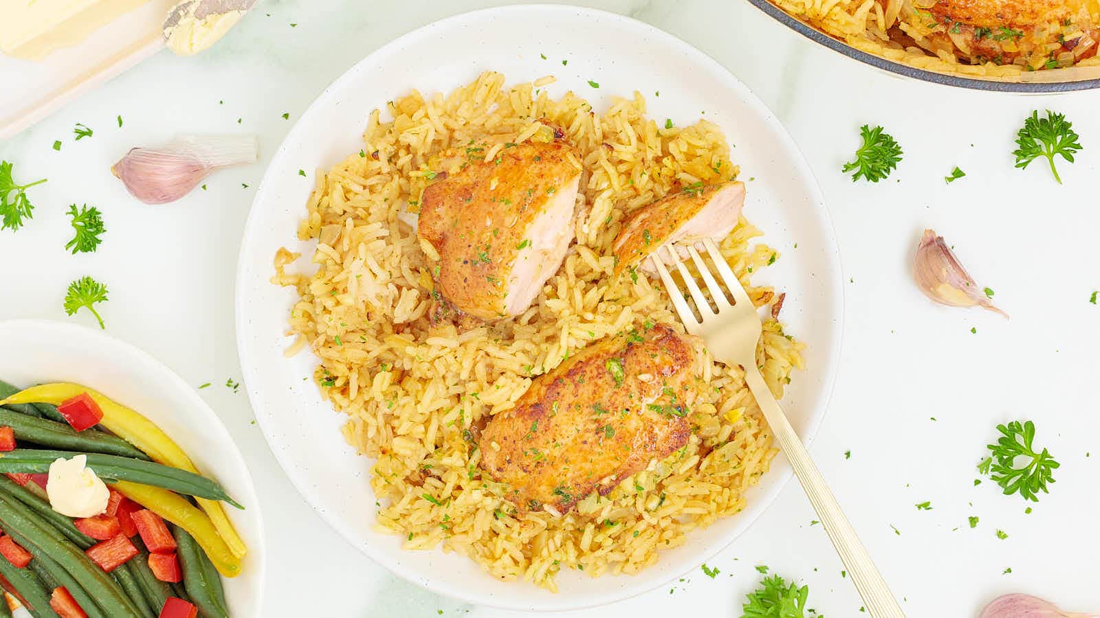 Chicken Thighs and Rice recipe by Cheerful Cook.