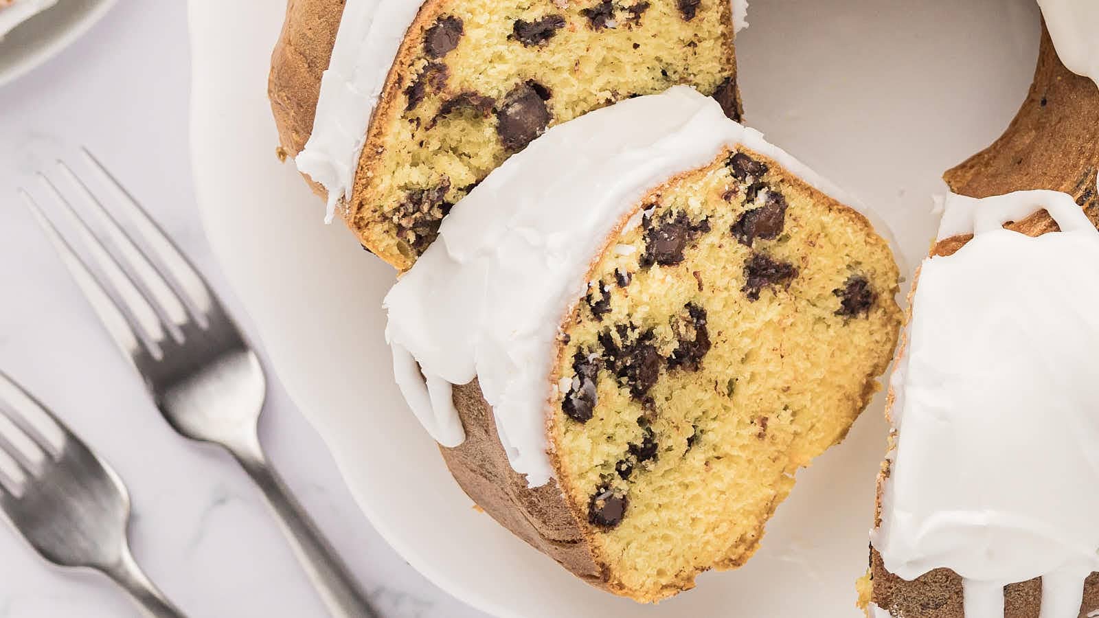Chocolate Chip Bundt Cake recipe by Cheerful Cook.