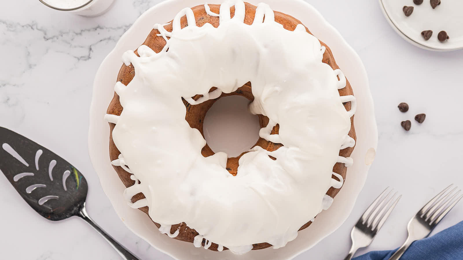 Chocolate Chip Bundt Cake recipe by Cheerful Cook.