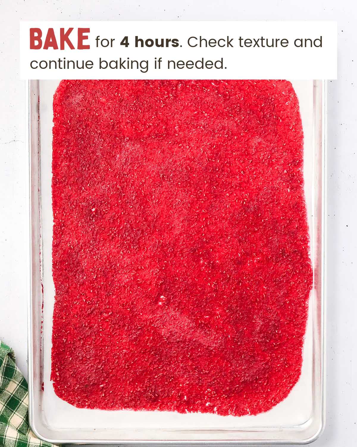Baked fruit mixture on a cookie sheet
