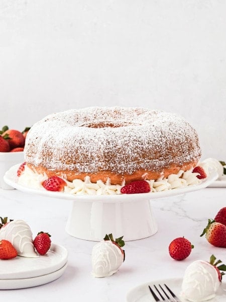 Strawberry Bundt Cake recipe by Cheerful Cook.