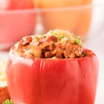 Close up of a Stuffed Peppers.