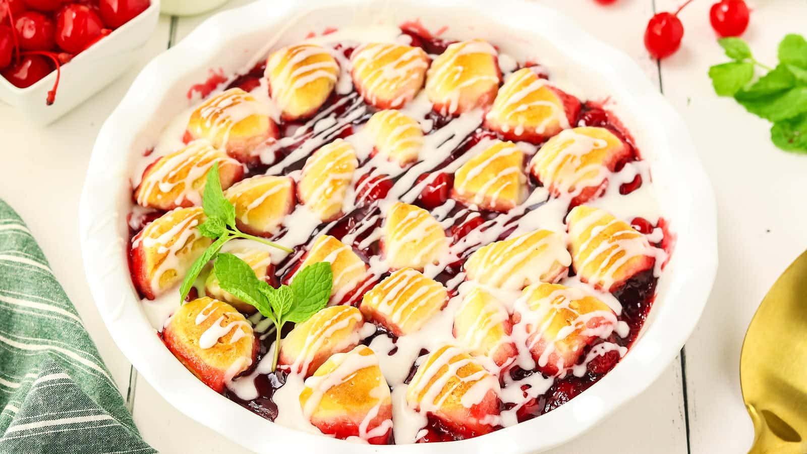 Cherry Cobbler recipe by Cheerful Cook.