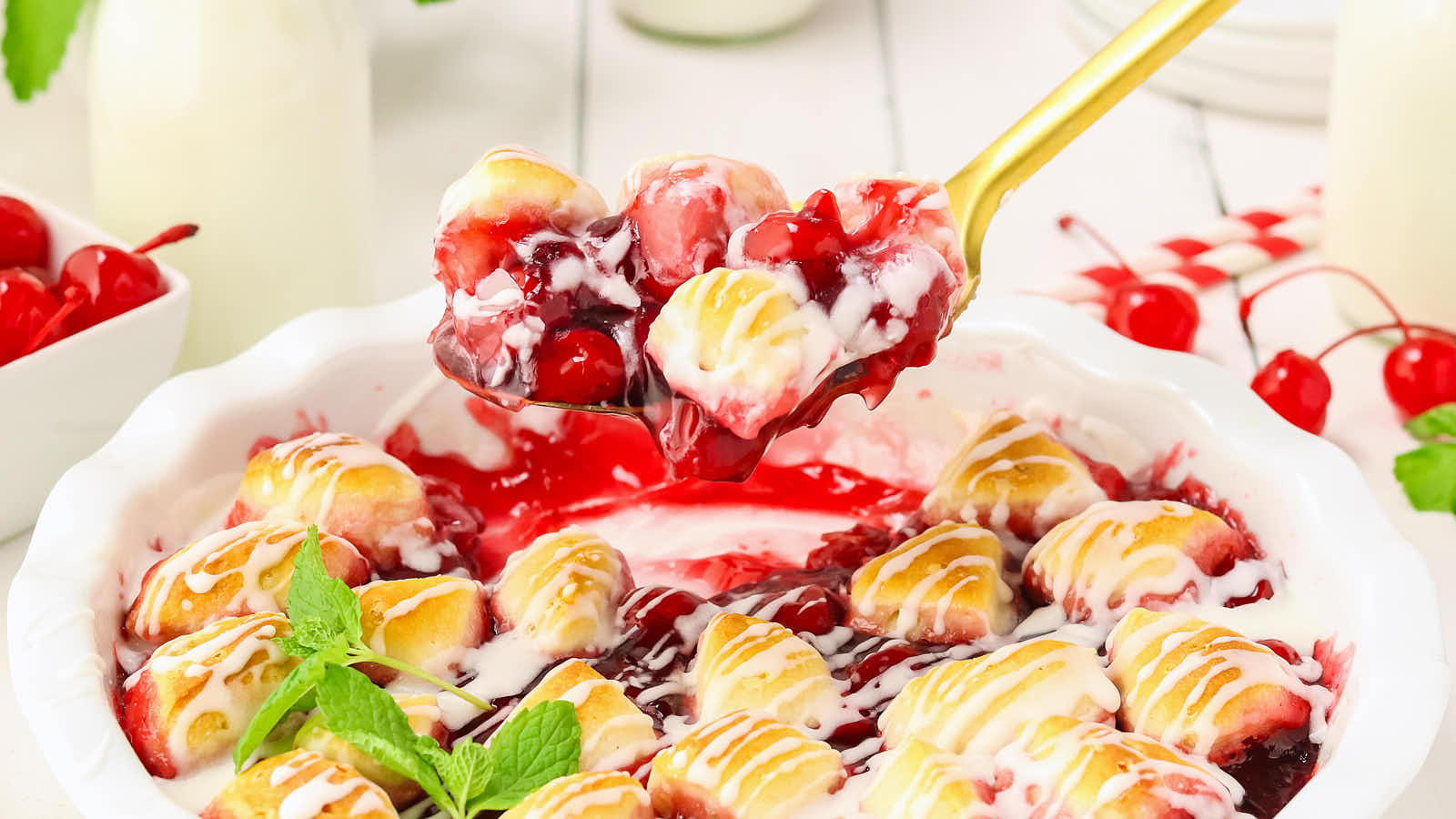 Cherry Cobbler recipe by Cheerful Cook.