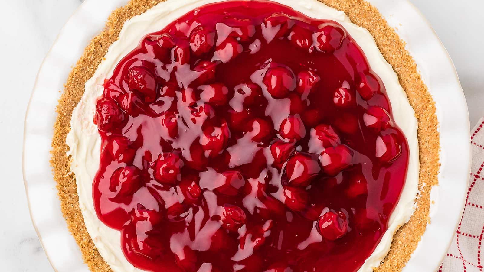 Cherry Cream Cheese Pie recipe by Cheerful Cook.