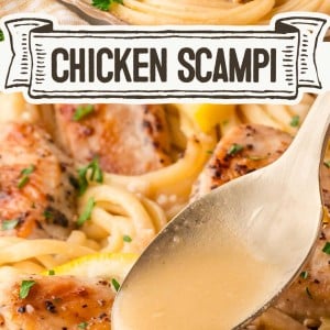 30-Minute One Skillet Chicken Scampi Pasta.